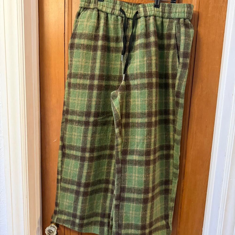 Vintage Green plaid wide leg pants
